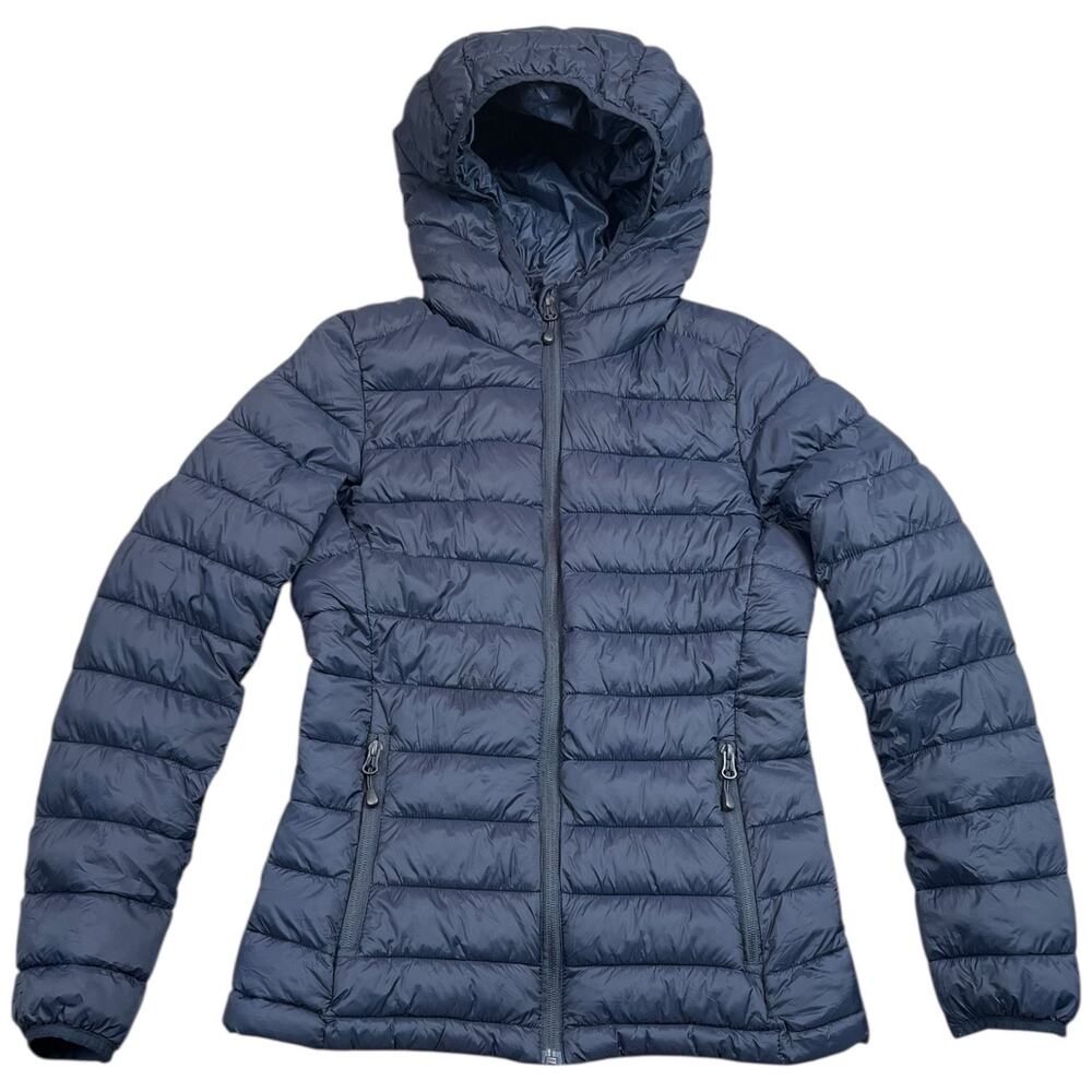 Stedman Lux Padded Jacket Navy Hooded Puffer Lightweight Zip XS